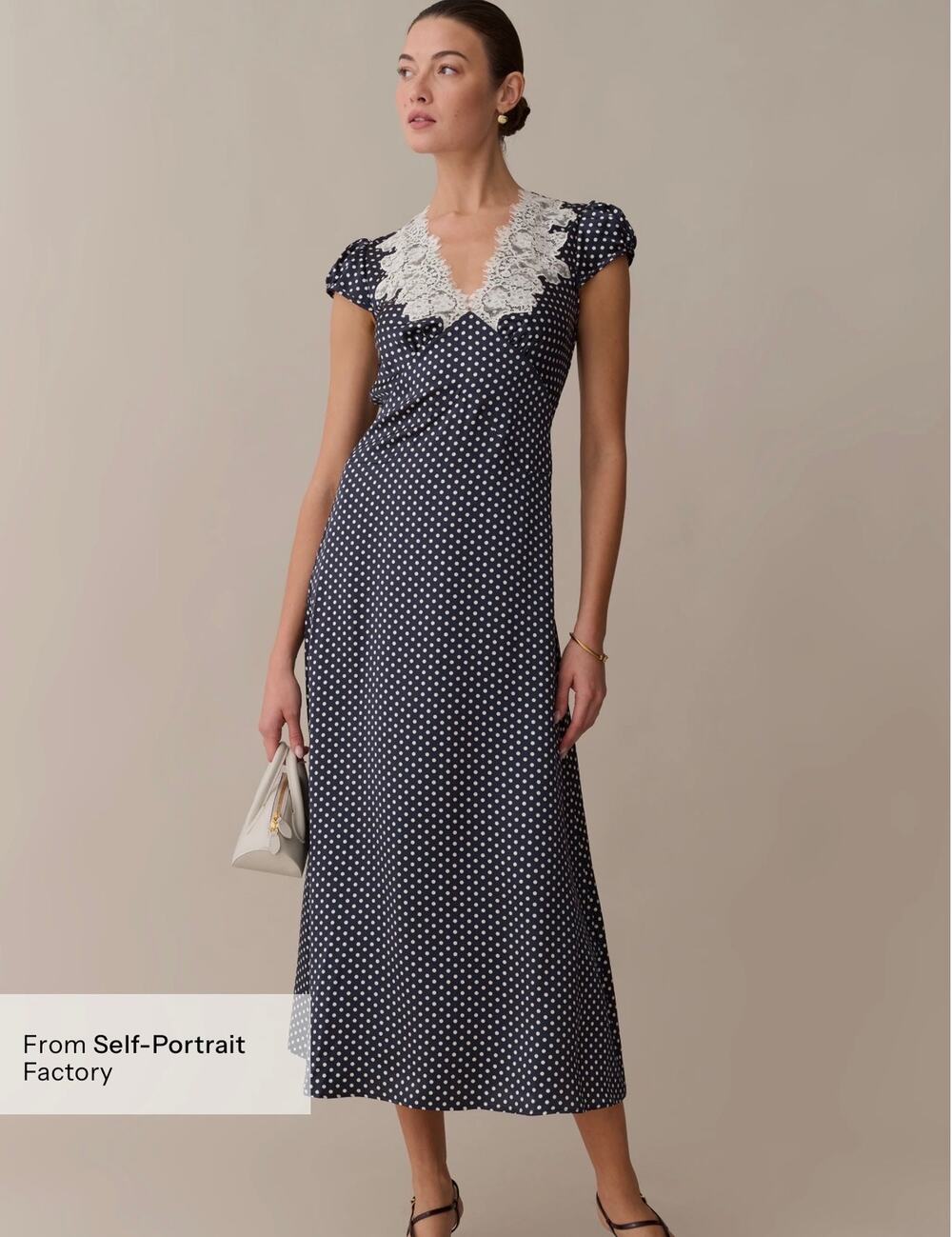 New $348 O.P.T Kasey silk dress blue polka dot size 4
